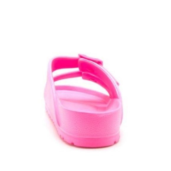 Neon Pink Comfy Double Buckle Sandals - Picture 4 of 9